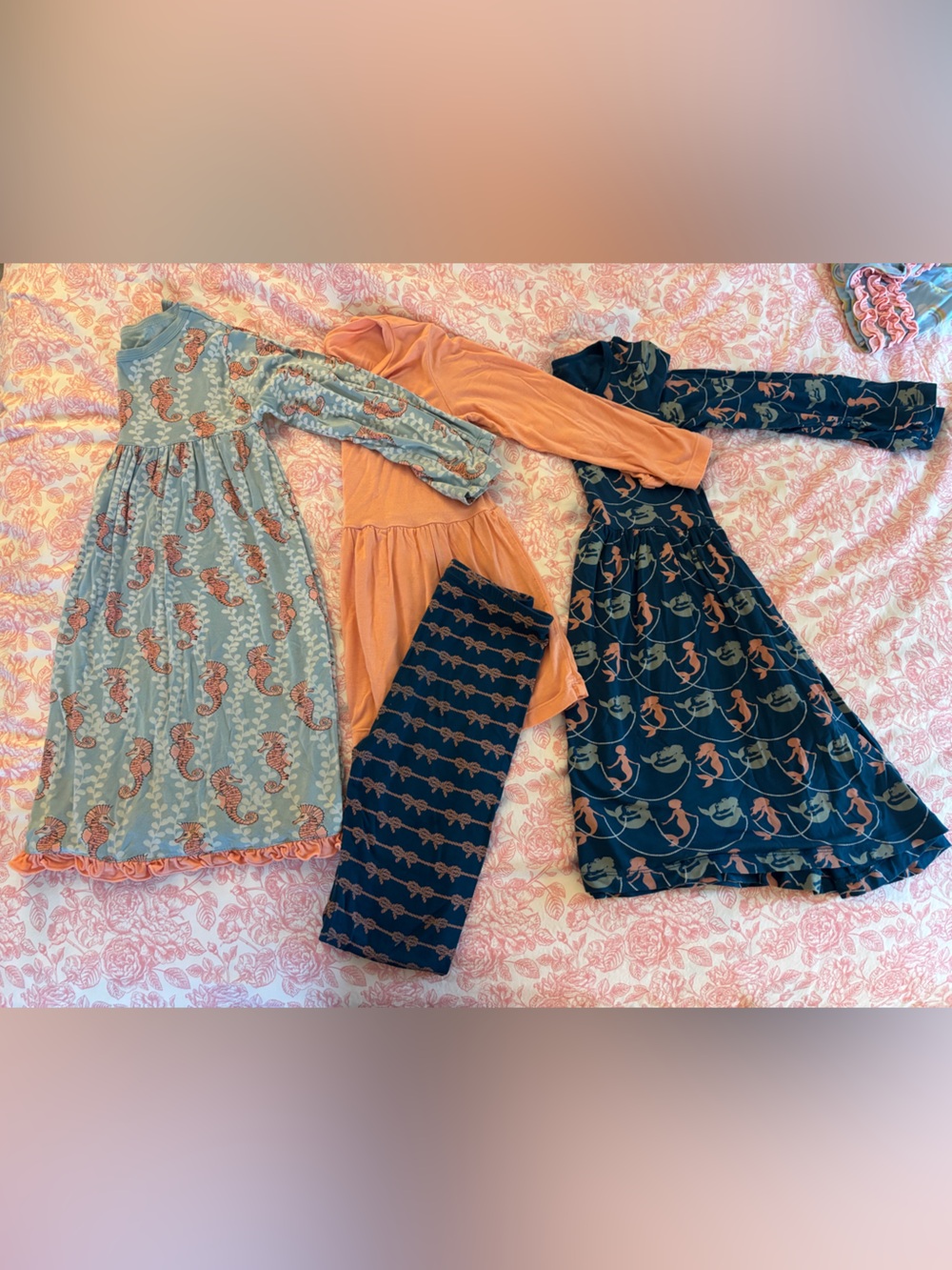 Kids Coral Pink and Navy Mix Bottoms - Brand Unspecified